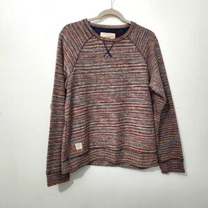 Native Youth Long Sleeve Rainbow Woven Shirt Large Terry Cloth Retro Jumper